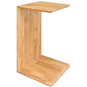 home24 Beistelltisch, Eiche, Holz, Wildeiche, massiv, rechteckig, Wange, Bodenplatte, 38x60x35 cm, einfacher Aufbau, Wohnzimmer, Wohnzimmertische, Beistelltische