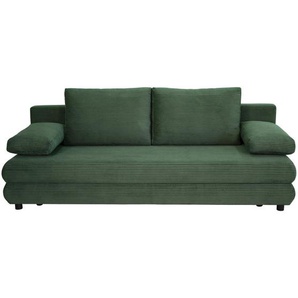 home24 Schlafsofa Taras, Grün, Textil, 2-Sitzer, Füllung: Schaumstoff, 197x77x81 cm, Stoffauswahl, Wohnzimmer, Sofas & Couches, Schlafsofas, Schlafsofas mit Bettkasten