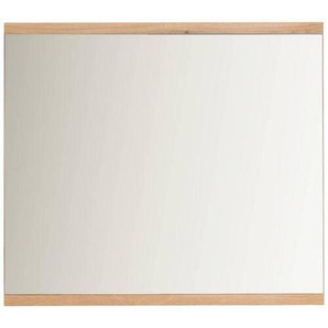 home24 Wandspiegel, Eiche, Glas, Holzwerkstoff, rechteckig, 85x75x2 cm, waagrecht montierbar, Spiegel, Wandspiegel