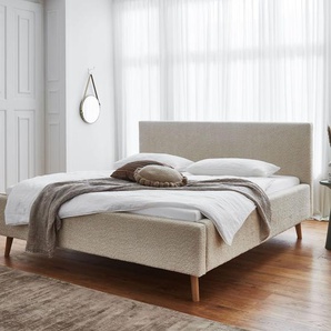 HOMELIV. Bett Calypso Stoff Abriamo, beige, 140x200 cm, beige