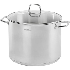 Homeware Profession. Suppentopf Perfect Cooking, Klar, Edelstahl, Metall, Glas, 11 l, rund, 20 cm, Lfgb, Messskala, rostfrei, Kochen, Töpfe, Suppentöpfe