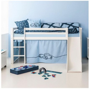 Hoppekids Hochbett «Cars» Rutsche & Vorhang Blau und viel Auswahl