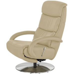 Hukla Leder-Relaxsessel  Florian ¦ beige ¦ Maße (cm): B: 73 H: 109 T: 91