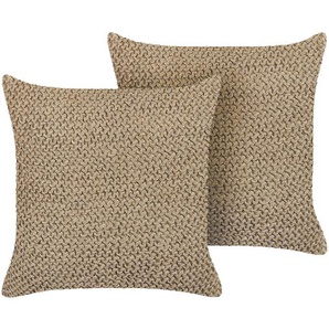 Huskins Beige Square Scatter Cushion mit Füllung