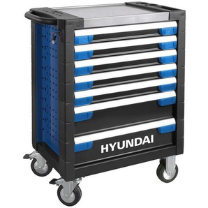 Hyundai Werkstattwagen, Blau, Schwarz, Metall, 6 Fächer, 79x104x49 cm, Freizeit, Heimwerken, Werkstatt