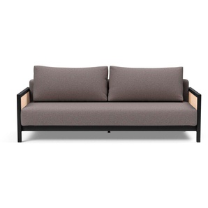 INNOVATION LIVING ™ Schlafsofa NARVI Retro-Armlehnen mit Geflecht, Dauerschläfer, bequem, Federkernmatratze für hohen Liegekomfort, Liegefläche Breite 140 cm