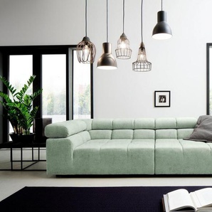 INOSIGN Big-Sofa Ancona B/T/H: 290/110/70 cm, auffällige Steppung, inkl. 2 Zierkissen und verstellbaren Kopfstützen