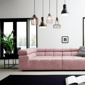 INOSIGN Big-Sofa Ancona B/T/H: 290/110/70 cm, auffällige Steppung, inkl. 2 Zierkissen und verstellbaren Kopfstützen