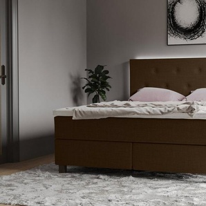 INOSIGN Boxspringbett Alenika, mit LED - Beleuchtung, mit Taschen-Federkernmatratze