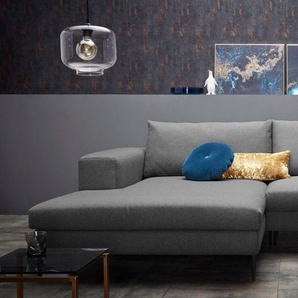 INOSIGN Ecksofa Aurora, L-Form, mit extra breiter Recamiere, 324 x 170 cm (BxT), Designsofa mit tollem Sitzkomfort, extra hohe Metallfüße schwarz