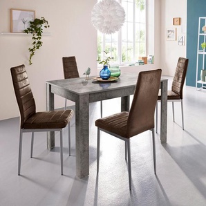 INOSIGN Essgruppe mit Tisch und 4 Stühlen, (Set, 5-tlg), Tischbreite 120 cm Esszimmer Set, Tischgruppe