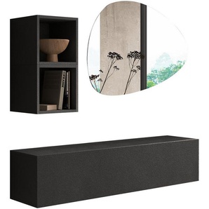 INOSIGN Garderoben-Set INFINITY, 3tlg. Breite 138 cm, Höhe variabel, moderne Garderobe, (Spar-Set, 3-St), (Hängeschrank, Würfelregal 2er Set, Spiegel) ideal für Diele, Flur