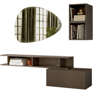 INOSIGN Garderoben-Set INFINITY, 4tlg. Breite 150 cm, Höhe variabel, moderne Garderobe, (Spar-Set, 4-St), (Hängeschrank, Wandregal, Würfelregal 2er Set, Spiegel) Diele, Flur