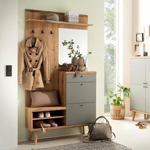 INOSIGN Garderoben-Set Mavas, Garderobe mit Stauraum, Garderobenschrank im Scandic Design, (Set, 2-St), ausreichend Stauraum, für kleine Räume geeignet, 237 cm breit