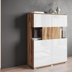 INOSIGN Highboard Kenia, Modernes Highboard mit Glastüren, Breite 100 cm