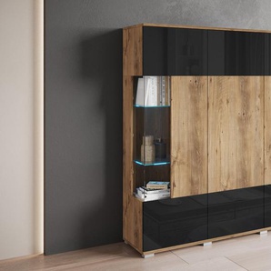 INOSIGN Highboard Kenia, Modernes Highboard, mit Glastüren, Breite 135 cm