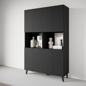 INOSIGN Highboard PHUKET (1 St), Moderne Hochkommode ohne Griffe mit 10 Fächern, Breite 120 cm