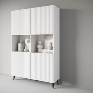 INOSIGN Highboard PHUKET (1 St), Moderne Hochkommode ohne Griffe mit 10 Fächern, Breite 120 cm