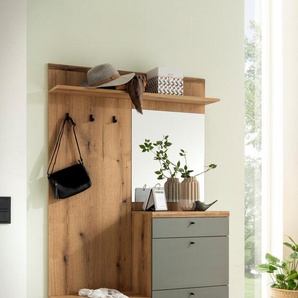 INOSIGN Kompaktgarderobe Mavas, Garderobe, Garderobenschrank, ScandicDesign, Evoke Eiche/Salbei ausreichend Stauraum, für kleine Räume geeignet, 110 cm breit