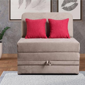 INOSIGN Schlafsofa Fantastico Plus Schlafsofa 92cm (Liegefläche 92/190cm), mit Bettkasten, Inklusive 1 Rücken- und 2 Zierkissen