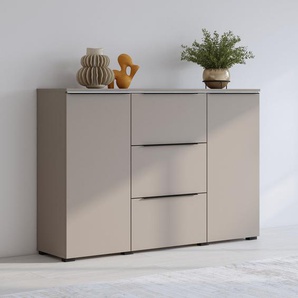 INOSIGN Sideboard Tana, Breite 132 cm, moderne Kommode 3 SK,2 Trg, Schubladenschrank,Anrichte mit viel Stauraum, Einlegeböden verstellbar