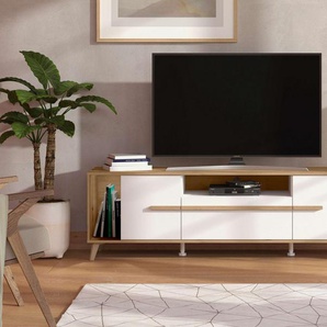 INOSIGN TV-Board Orleans, Lowboard, TV-Schrank, TV-Ständer, Breite 190 cm, Opaque Weiß und Artisan Eiche Dekor, modernes und elegantes Design