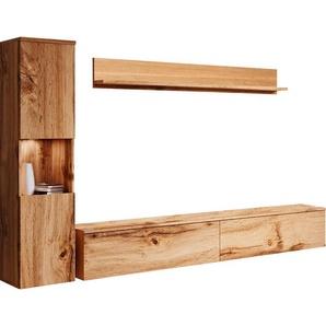 INOSIGN Wohnwand PARIS, (Komplett-Set, 3-St), TV-Wand 220cm breite, grifflose Design, stehend und hängend montierbar