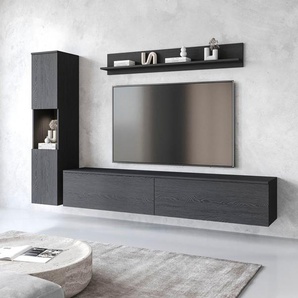 INOSIGN Wohnwand PARIS, (Komplett-Set, 3-St), TV-Wand 220cm breite, grifflose Design, stehend und hängend montierbar