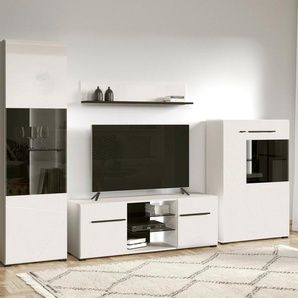 INOSIGN Wohnwand Trentino, (Set, 4-St), Inkl. Vitrine, Low-Board, Highboard und Wandregal