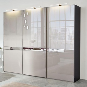 INTERLIVING Schwebetüren-Kleiderschrank 1206, grau, 3-türig - Breite 250  cm