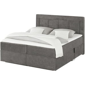 Jette Home Motor-Boxspringbett  Jette Patch ¦ grau ¦ Maße (cm): B: 202 H: 127