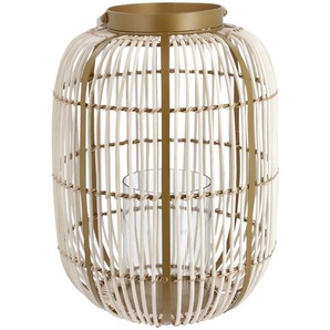 Jette Home Rattanlaterne ¦ holzfarben ¦ Glas, Rattan, Eisen ¦ Maße (cm): H: 46  Ø: 33