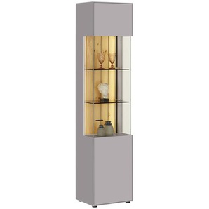 Jette Home Vitrine  Como ¦ grau ¦ Maße (cm): B: 47 H: 206 T: 38