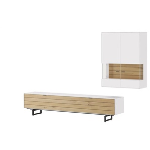 Jette Home Wohnkombination Como - weiß - Materialmix - 287 cm - 200 cm - 46 cm | Möbel Kraft