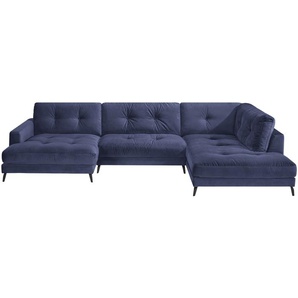 Jette Home Wohnlandschaft aus Samt Jette Return ¦ blau ¦ Maße (cm): B: 359 H: 84 T: 105