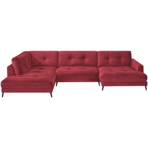 Jette Home Wohnlandschaft aus Samt Jette Return ¦ rot ¦ Maße (cm): B: 359 H: 84 T: 105