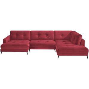 Jette Home Wohnlandschaft aus Samt Jette Return ¦ rot ¦ Maße (cm): B: 359 H: 84 T: 105