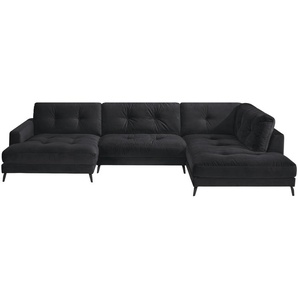 Jette Home Wohnlandschaft aus Samt Jette Return ¦ schwarz ¦ Maße (cm): B: 359 H: 84 T: 105