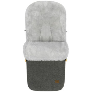 Jimmylee BABYSCHALEN-FUßSACK Bernina Wool, Dunkelgrau, Textil, Fell, 50x100 cm, Winterfußsack, Gurtschlitze, Baby on Tour, Babyschalen