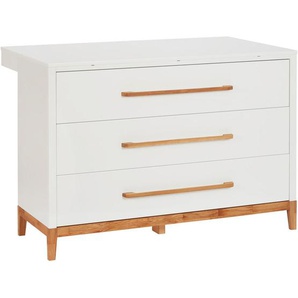 Jimmylee Wickelkommode Scandic, Weiß, Holz, Eiche, massiv, 3 Schubladen, 135x92x47 cm, Babymöbel, Wickelkommoden & Zubehör, Wickelkommoden