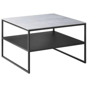 Johann Jakob Couchtisch, Grau, Metall, Keramik, quadratisch, eckig, Flachrohr, 65x41x65 cm, Stauraum, offenes Fach, einfacher Aufbau, Wohnzimmer, Wohnzimmertische, Couchtische, Metall-Couchtische