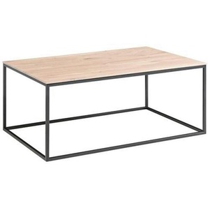 Johann Jakob Couchtisch, Schwarz, Eiche Bianco, Holz, Eiche, massiv, rechteckig, 60x42x100 cm, Wohnzimmer, Wohnzimmertische, Couchtische