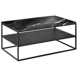 Johann Jakob Couchtisch, Schwarz, Metall, rechteckig, eckig, Flachrohr, 60x41.5x100 cm, einfacher Aufbau, Wohnzimmer, Wohnzimmertische, Couchtische, Metall-Couchtische