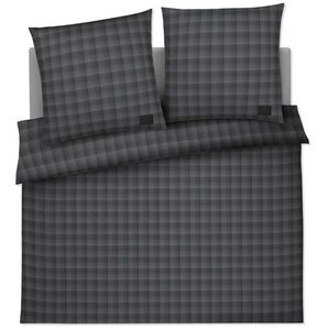 Joop! Bettwäsche Soft Checks, Anthrazit, Textil, Karo, 200x200 cm, Oeko-Tex® Standard 100, pflegeleicht, schadstoffgeprüft, weiche und anschmiegsame Oberfläche, dicht gewebtes Garn, Schlaftextilien, Bettwäsche, Bettwäsche