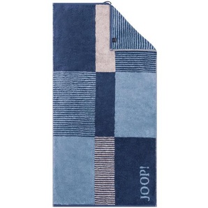 Joop! Duschtuch Divided Squares, Blau, Textil, Karo, 80x150 cm, Made in Germany, Oeko-Tex® Standard 100, saugfähig, Aufhängeschlaufe, strapazierfähig, durchgefärbt, angenehm weich, hochwertige Qualität, Badtextilien, Duschtücher