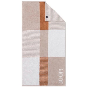 Joop! Duschtuch Divided Squares, Natur, Beige, Textil, Karo, 80x150 cm, Made in Germany, Oeko-Tex® Standard 100, saugfähig, Aufhängeschlaufe, strapazierfähig, durchgefärbt, angenehm weich, hochwertige Qualität, Badtextilien, Duschtücher