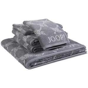 Joop! Frottierset Cornflower, Anthrazit, Textil, 5-teilig, Abstraktes, Oeko-Tex® Standard 100, saugfähig, Aufhängeschlaufe, strapazierfähig, angenehm weich, hochwertige Qualität, Badtextilien, Handtücher