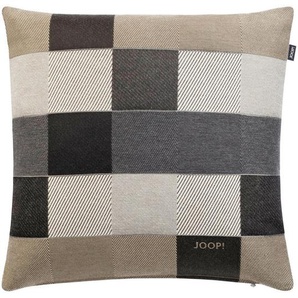 Joop! Kissenhülle Mosaic, Anthrazit, Braun, Grau, Textil, Karo, 40x40 cm, hochwertige Qualität, Wohntextilien, Bezüge, Kissenbezüge