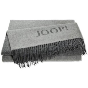 Joop! Plaid Fine-Doubleface, Graphit, Schiefer, Textil, Uni, 130x180 cm, Fransen, Wohntextilien, Decken, Plaids