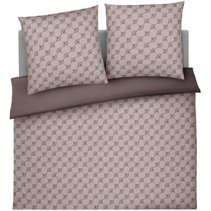 Joop! Wendebettwäsche Cornflower Double, Taupe, Textil, Graphik, 200x200 cm, Oeko-Tex® Standard 100, pflegeleicht, schadstoffgeprüft, weiche und anschmiegsame Oberfläche, edel glänzend, dicht gewebtes Garn, Schlaftextilien, Bettwäsche, Bettwäsche,